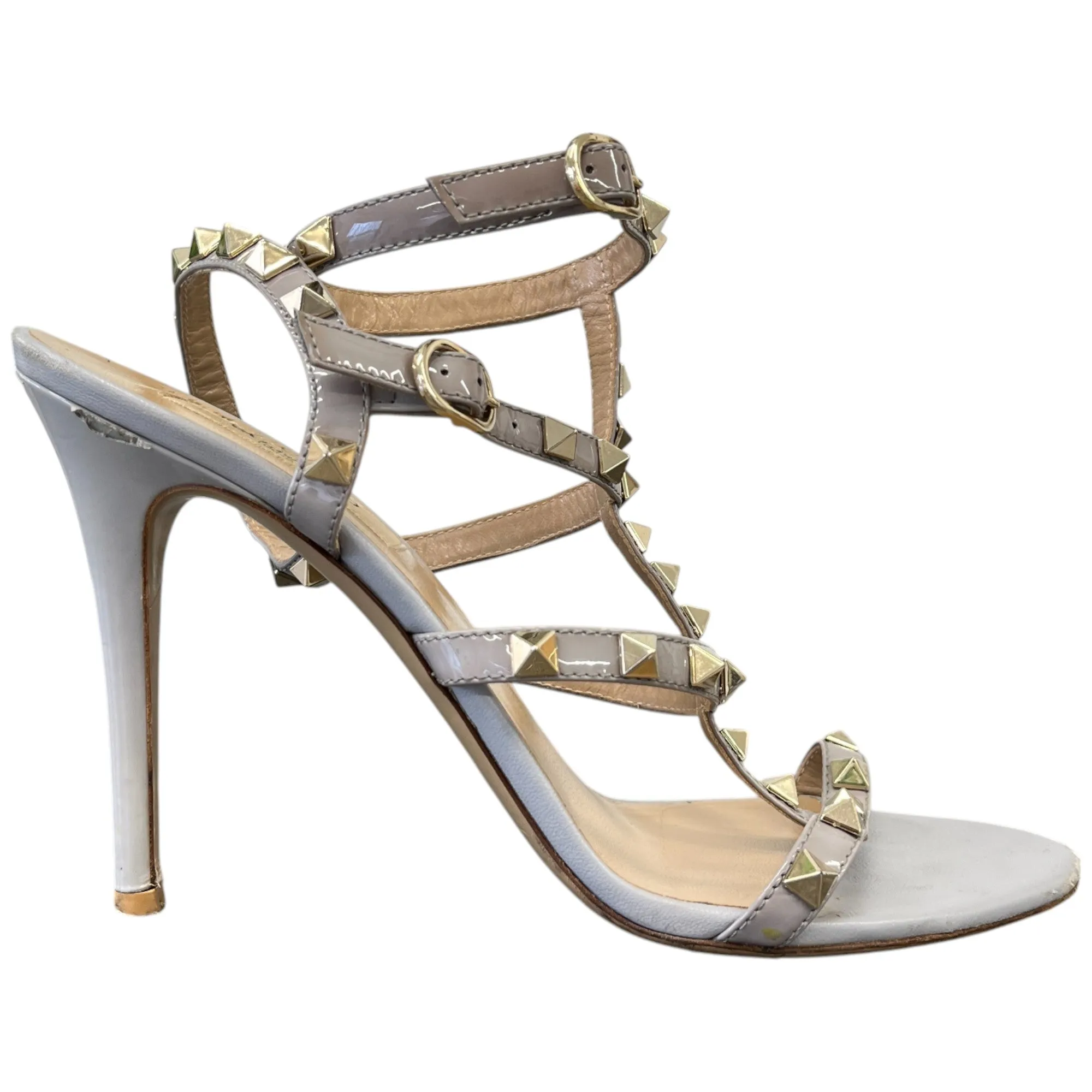 Women's Rockstud Gladiator Heels Grey Size EU 37.5 / UK 4.5