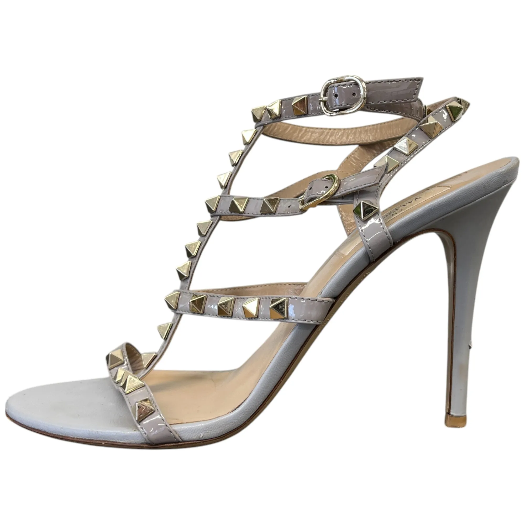 Women's Rockstud Gladiator Heels Grey Size EU 37.5 / UK 4.5