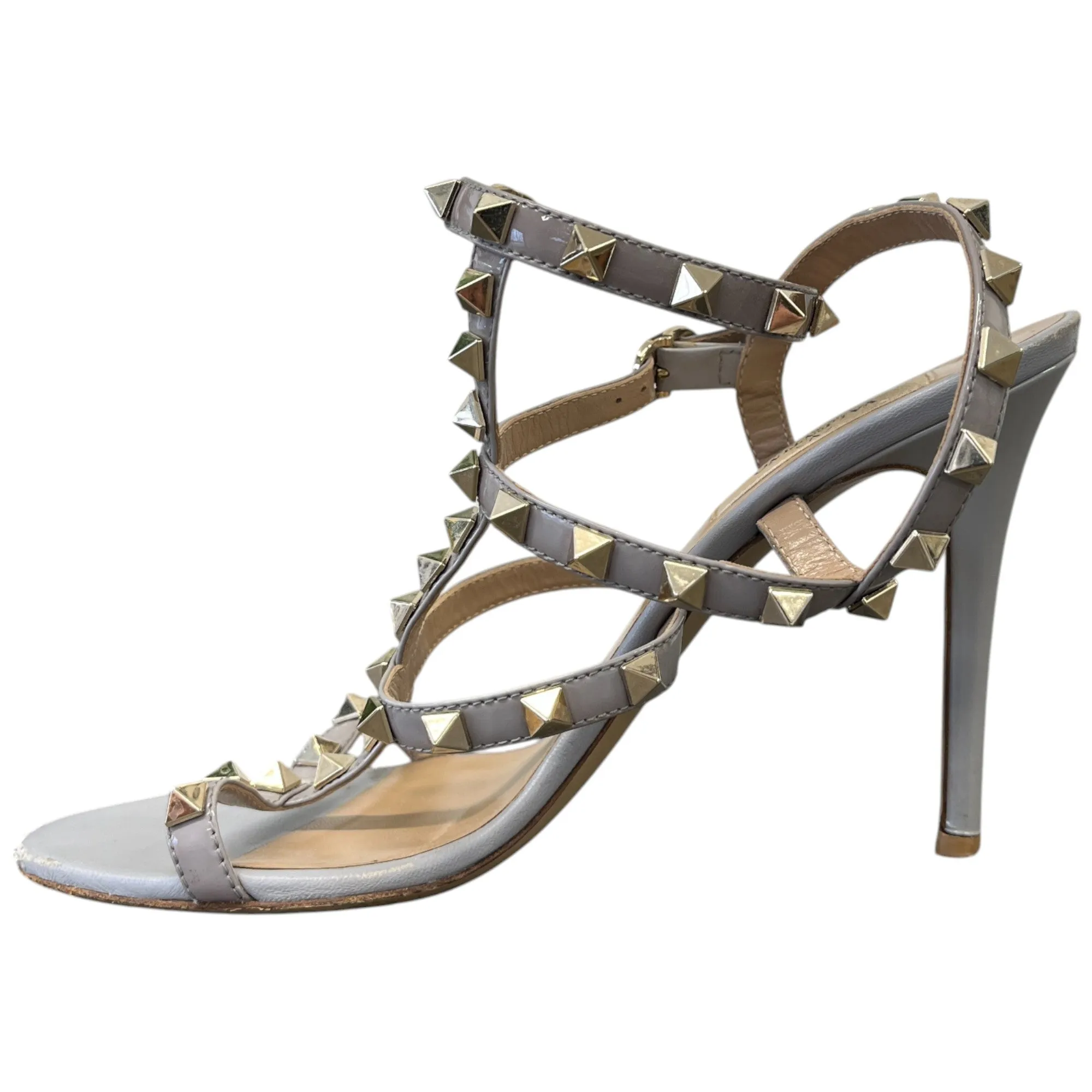 Women's Rockstud Gladiator Heels Grey Size EU 37.5 / UK 4.5