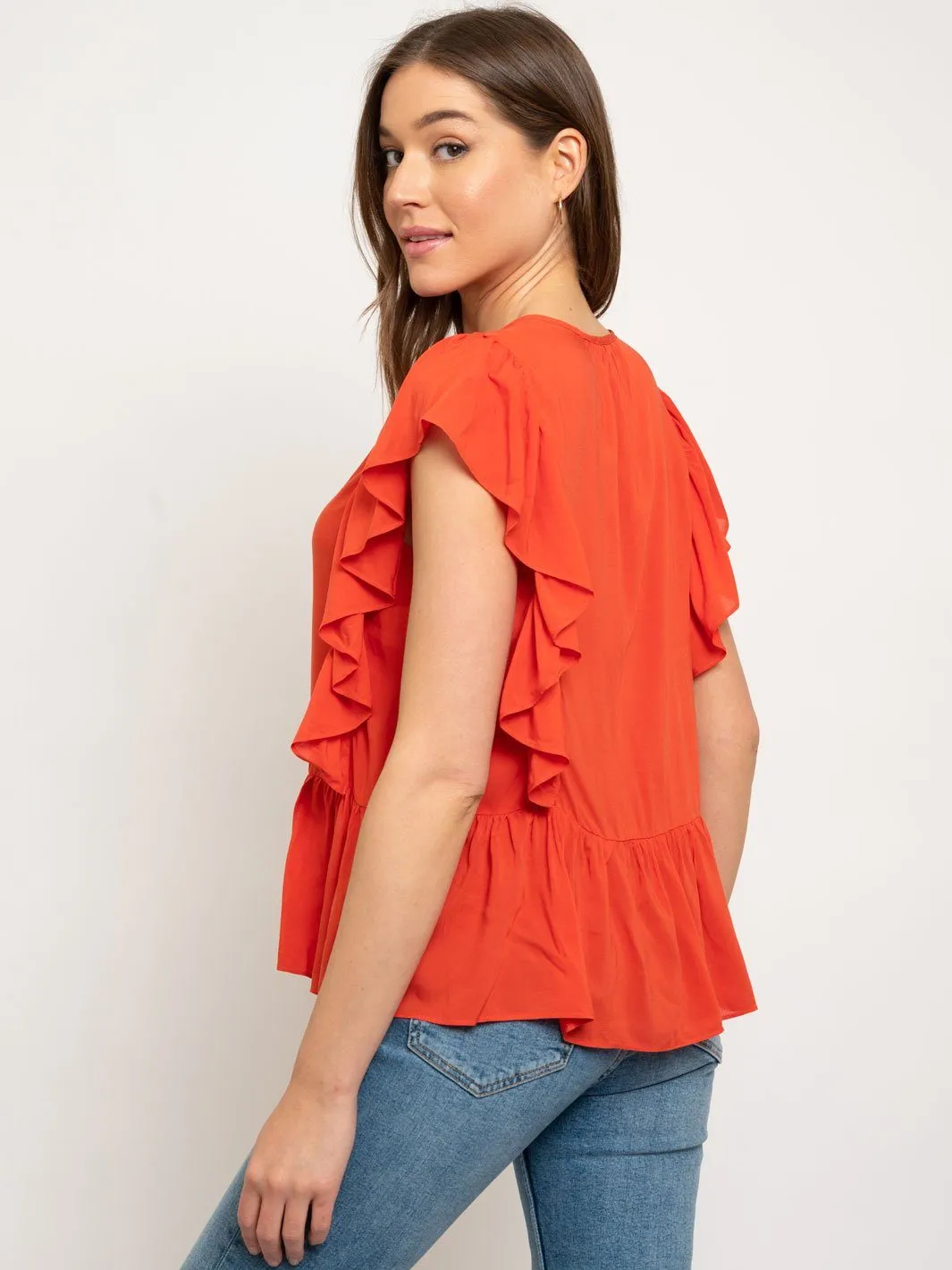 WOMEN'S RUFFLE TOP