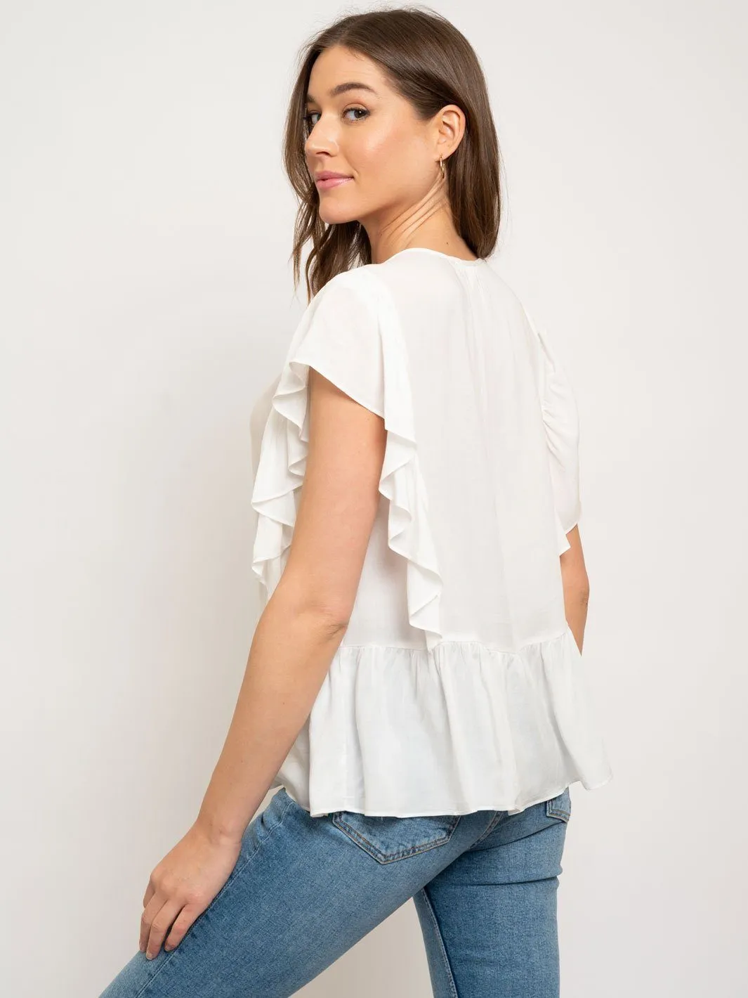 WOMEN'S RUFFLE TOP
