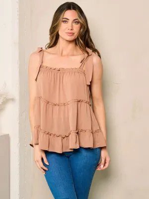 WOMEN'S SLEEVELESS TIERED TUNIC TANK TOP