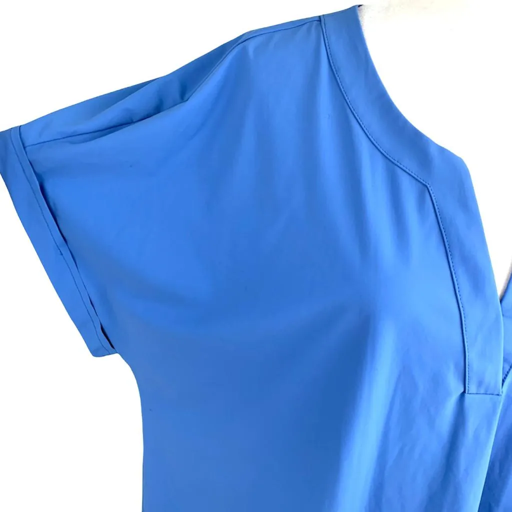 Women's Split-Neck Short Sleeve Top Plus Stretch Blouses