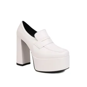 Women's Square Toe Platform Chunky Heel Shoes