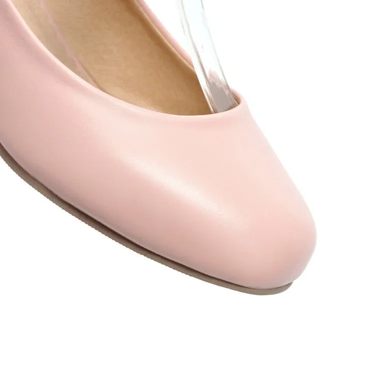 Women's Strappy Chunky Heels Pumps Shoes