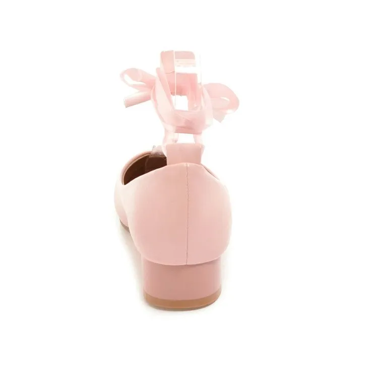 Women's Strappy Chunky Heels Pumps Shoes
