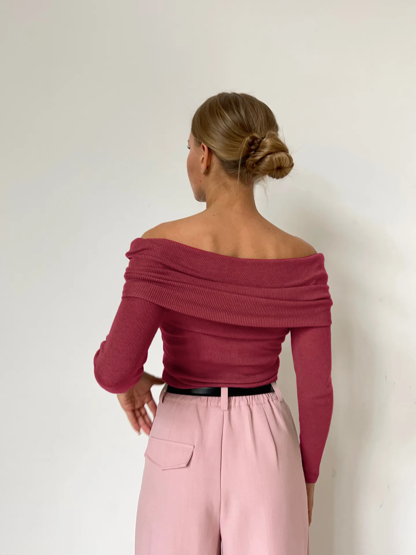 Women’s Stylish Off-Shoulder Knit Sweater with Long Sleeves