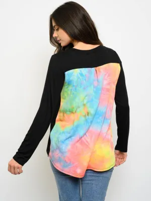 WOMEN'S TIE DYE TUNIC LONG SLEEVE TOP