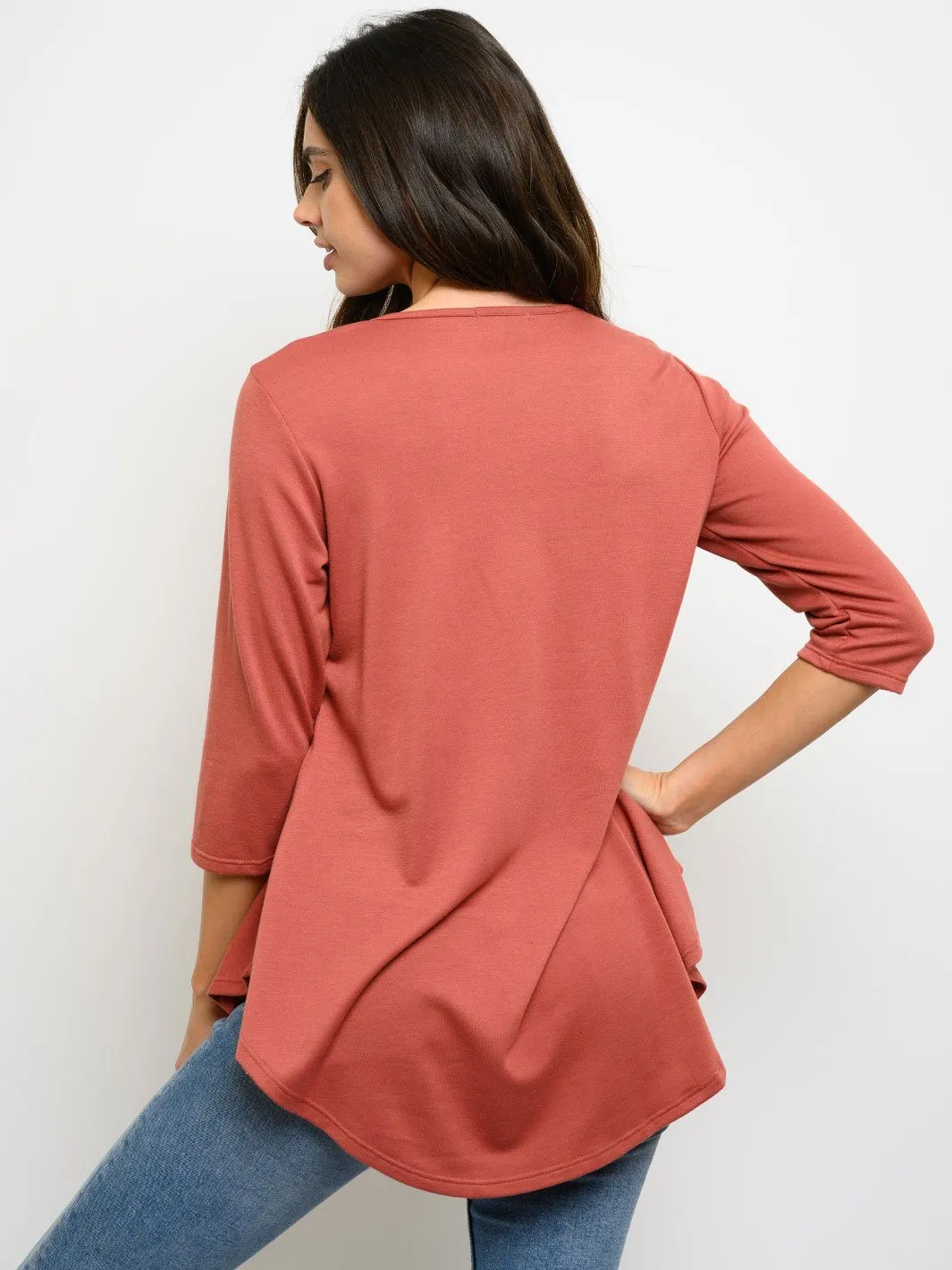 WOMEN'S TUNIC 3/4 SLEEVES TOP
