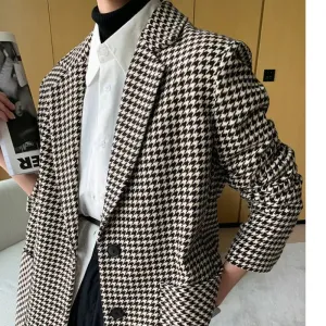 Women's Vintage Wool Blazer Jackets Boutique Fashion Chic Casual Jacket Outerwear Coat With Belt