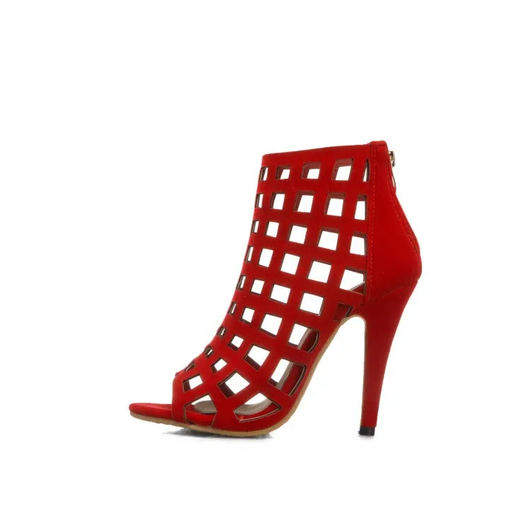 Women's Zipper High Heel Gladiator Sandals