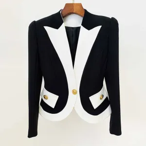 Womne's Flared Shape Jacket 2 patch Pockets Blazer