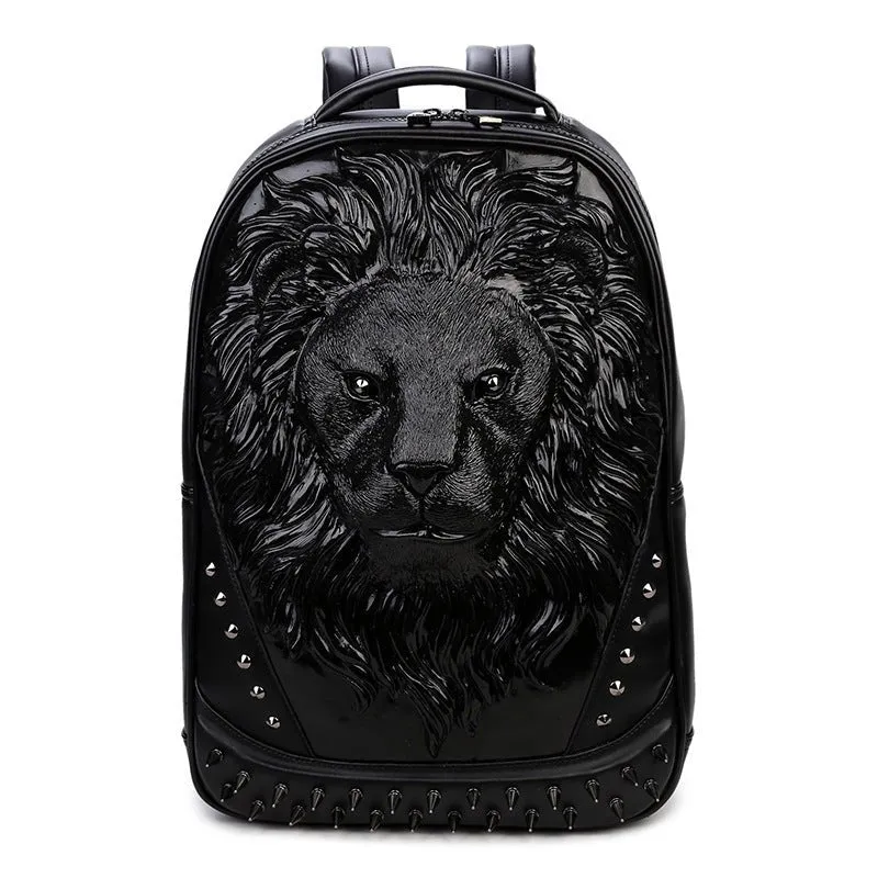 Woowooh 3D Stereo Punk Lion Head Backpack