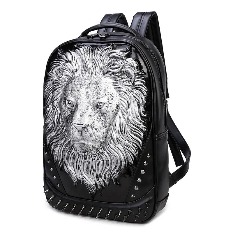 Woowooh 3D Stereo Punk Lion Head Backpack