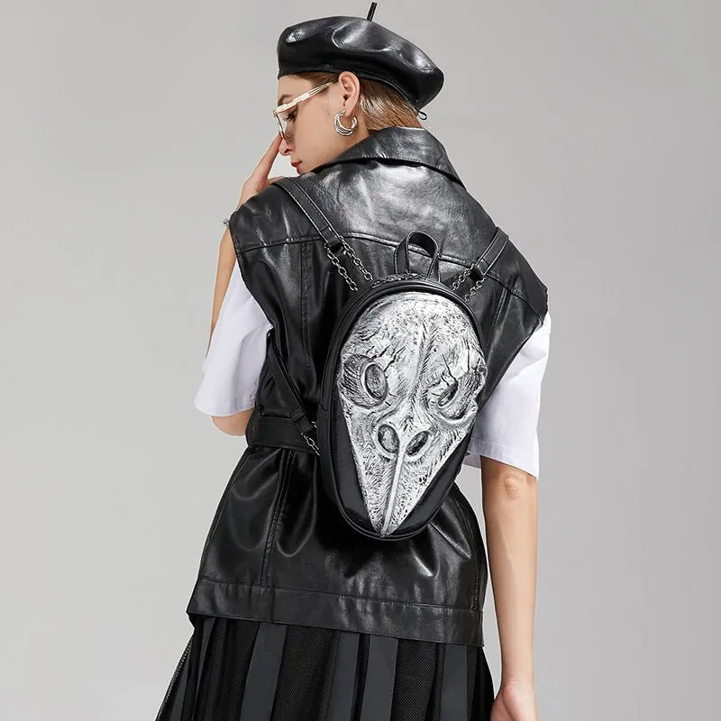 Woowooh Punk Style Raven and Snake Backpack 3D Embossed Fashion Backpack
