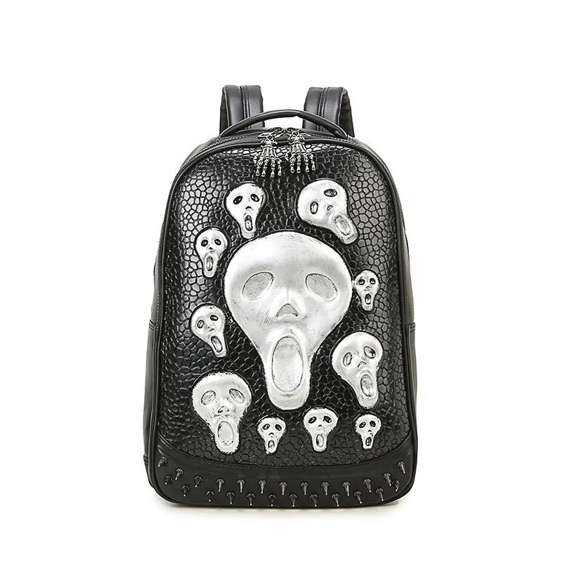 Woowooh Studded Embossed Goblin Head Fashion Backpack