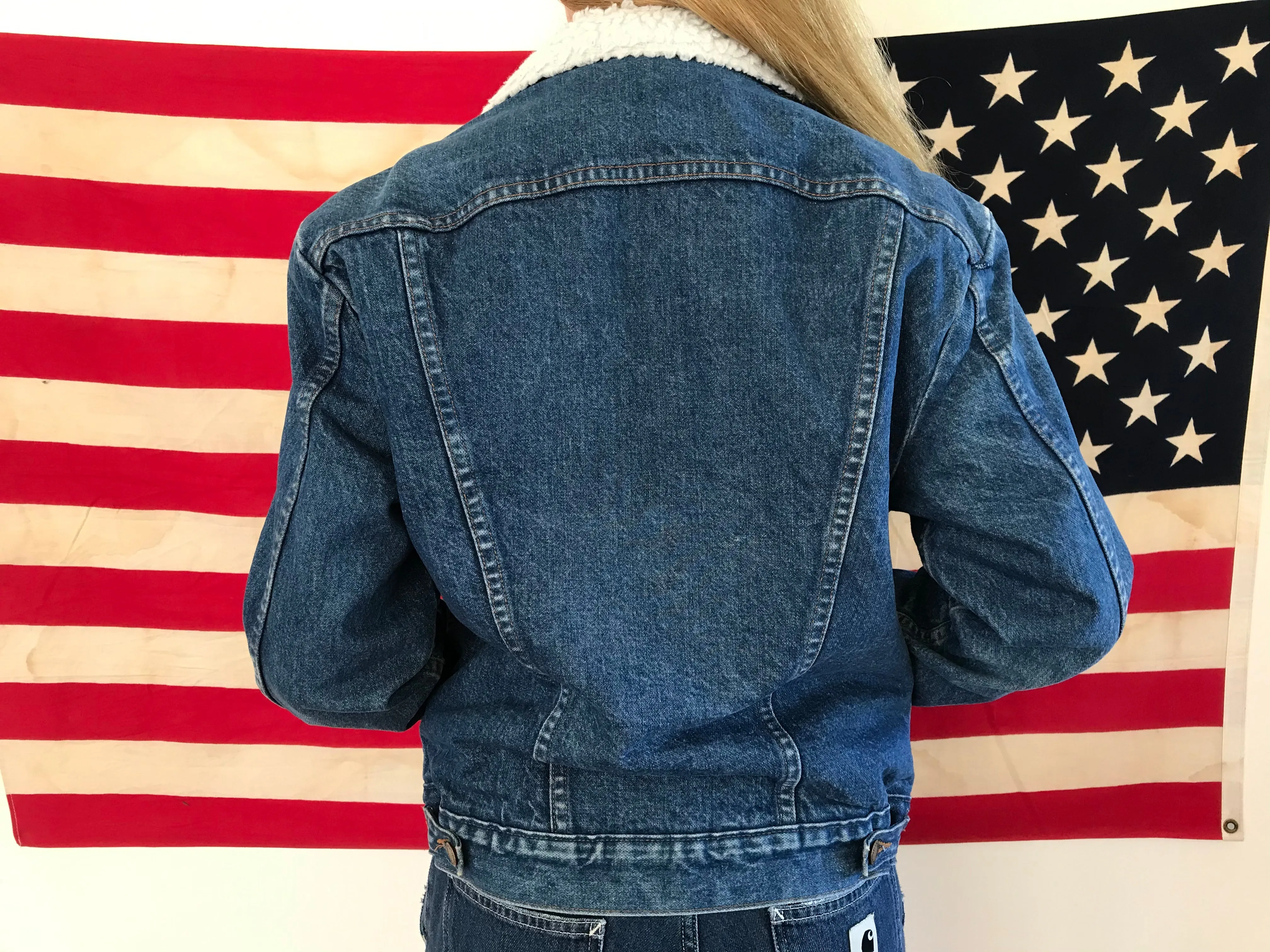 Wrangler Sherpa Lined Vintage Denim Jacket