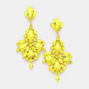 Yellow Crystal Chandelier Earrings  | 542225