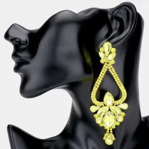 Yellow Crystal Multi Shaped Stone Chandelier Earrings | Statement Earrings | 525990