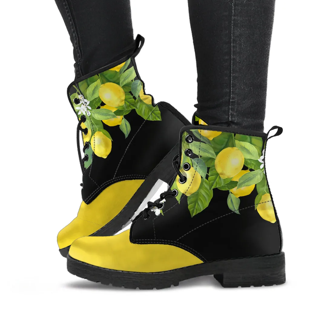 Yellow Lemons Ankle Boots