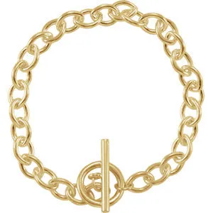 Yellow-Plated Sterling Silver Toggle 8" Bracelet