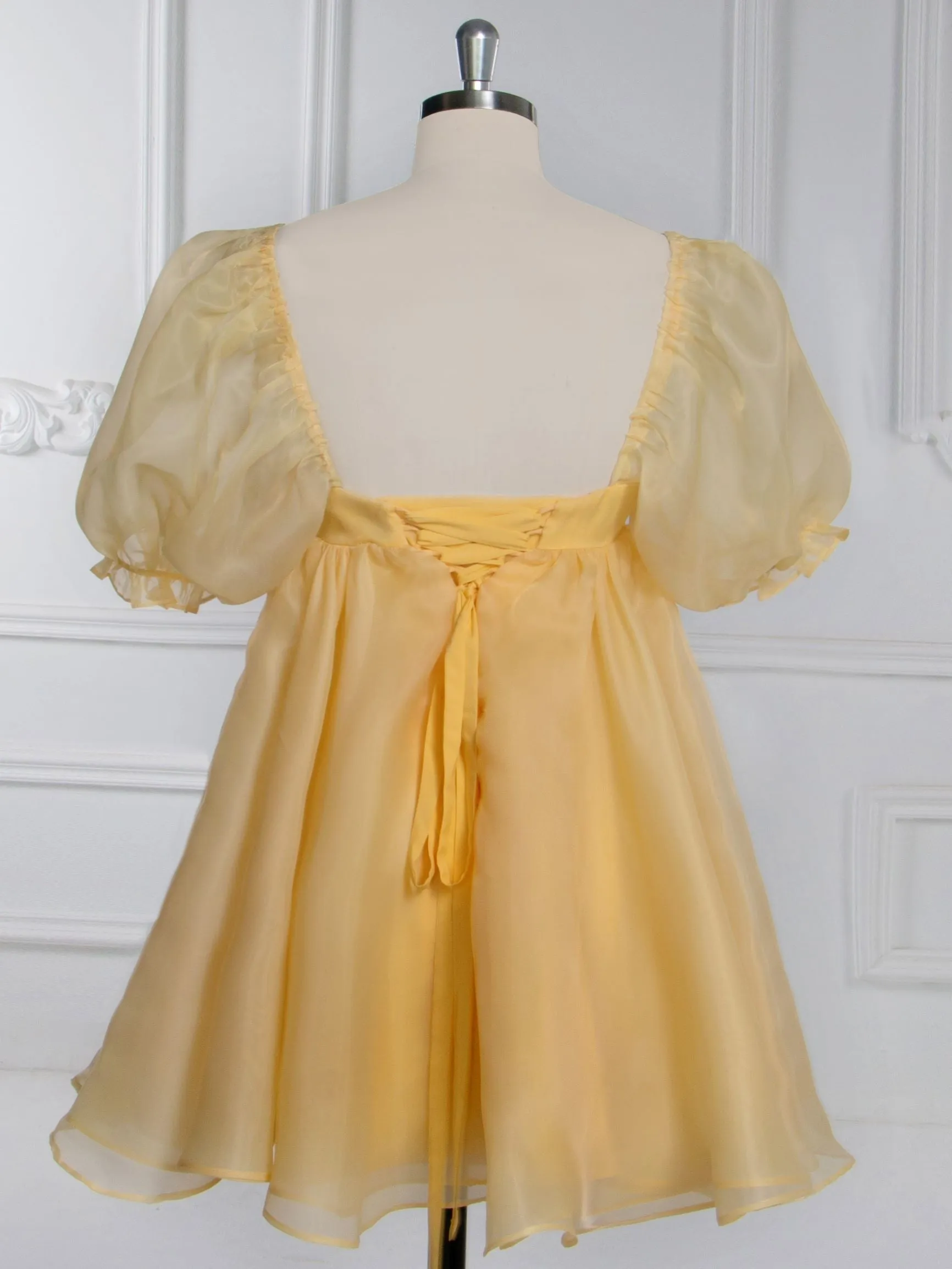 Yellow Short Mini Party Dress Elegant Homecoming Cocktail-dresses YW243161