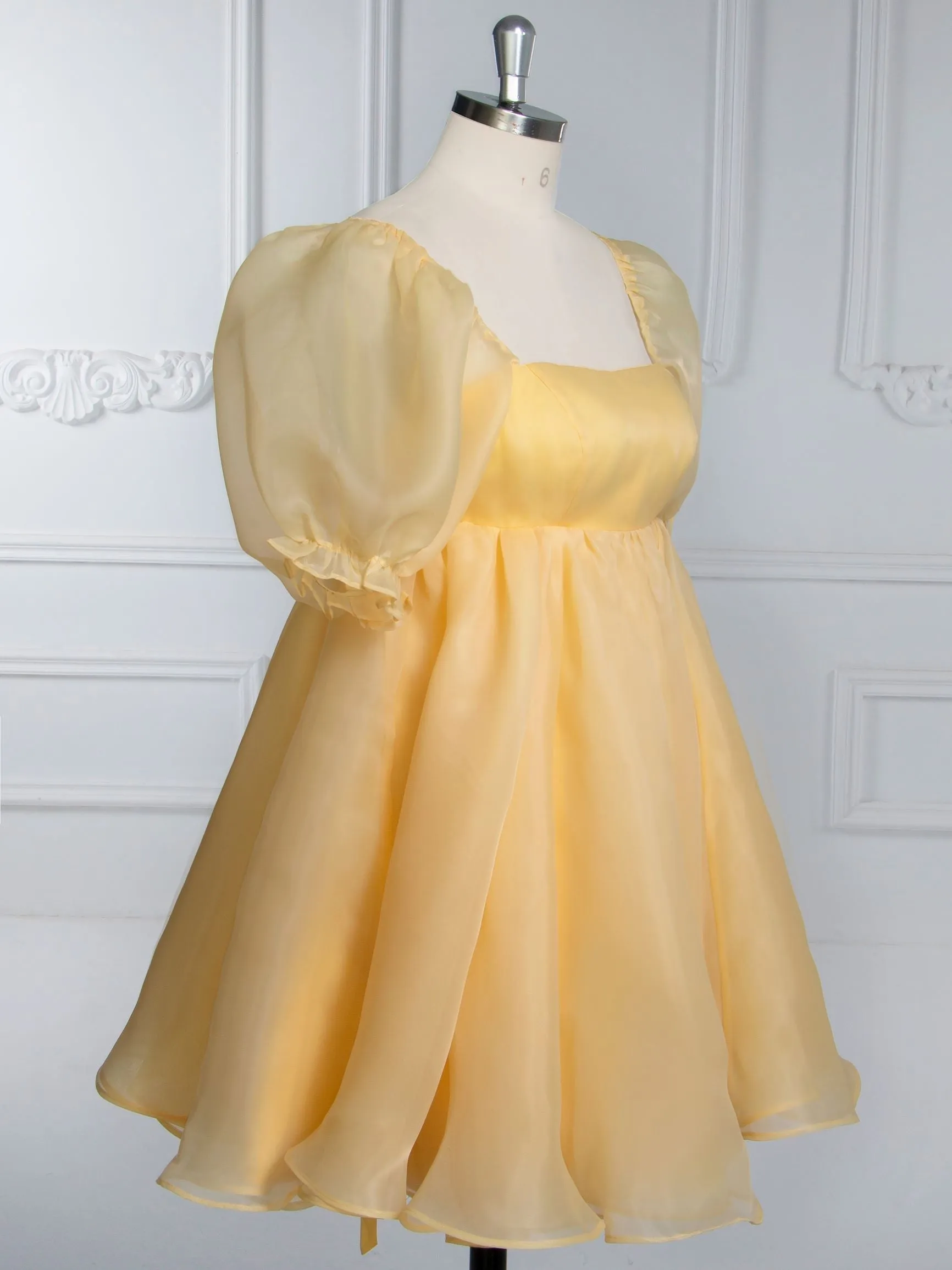 Yellow Short Mini Party Dress Elegant Homecoming Cocktail-dresses YW243161
