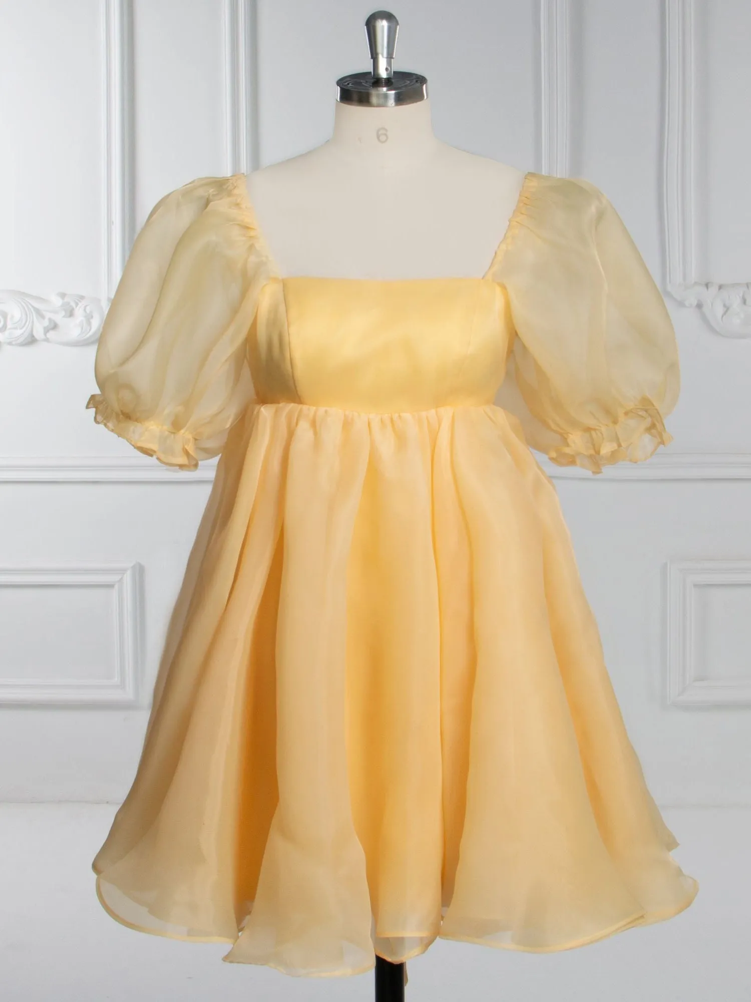 Yellow Short Mini Party Dress Elegant Homecoming Cocktail-dresses YW243161
