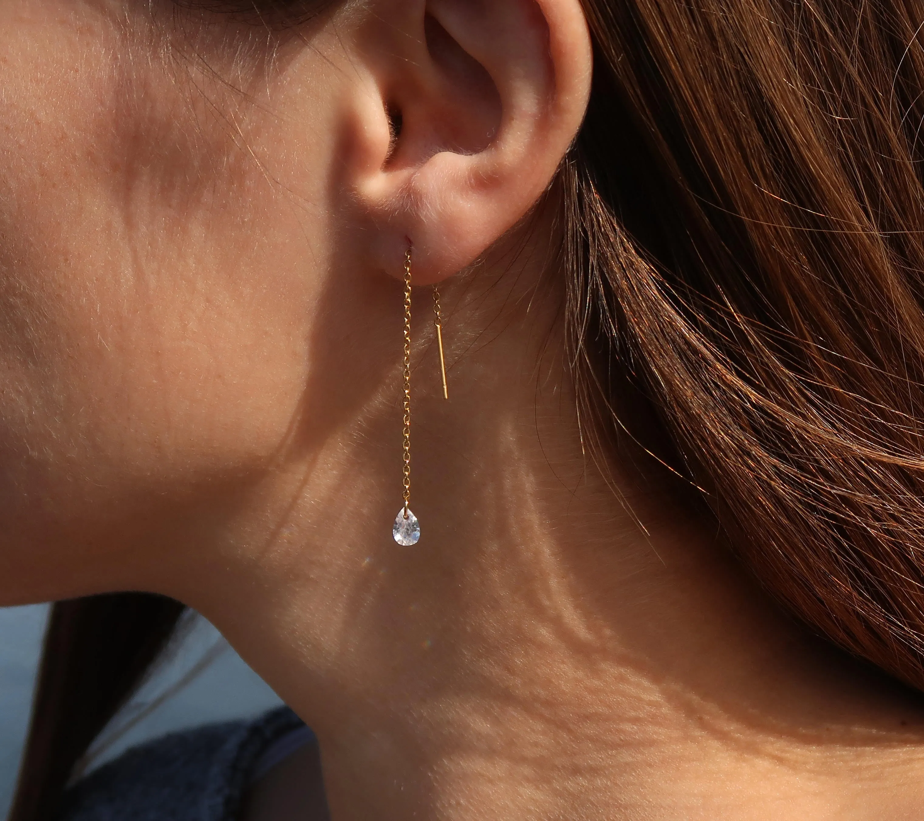 Zircon Threader Earrings